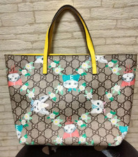 Gucci Higuchi Yuko GG Cats Pattern Tote Bag Limited Edition Luxury Item