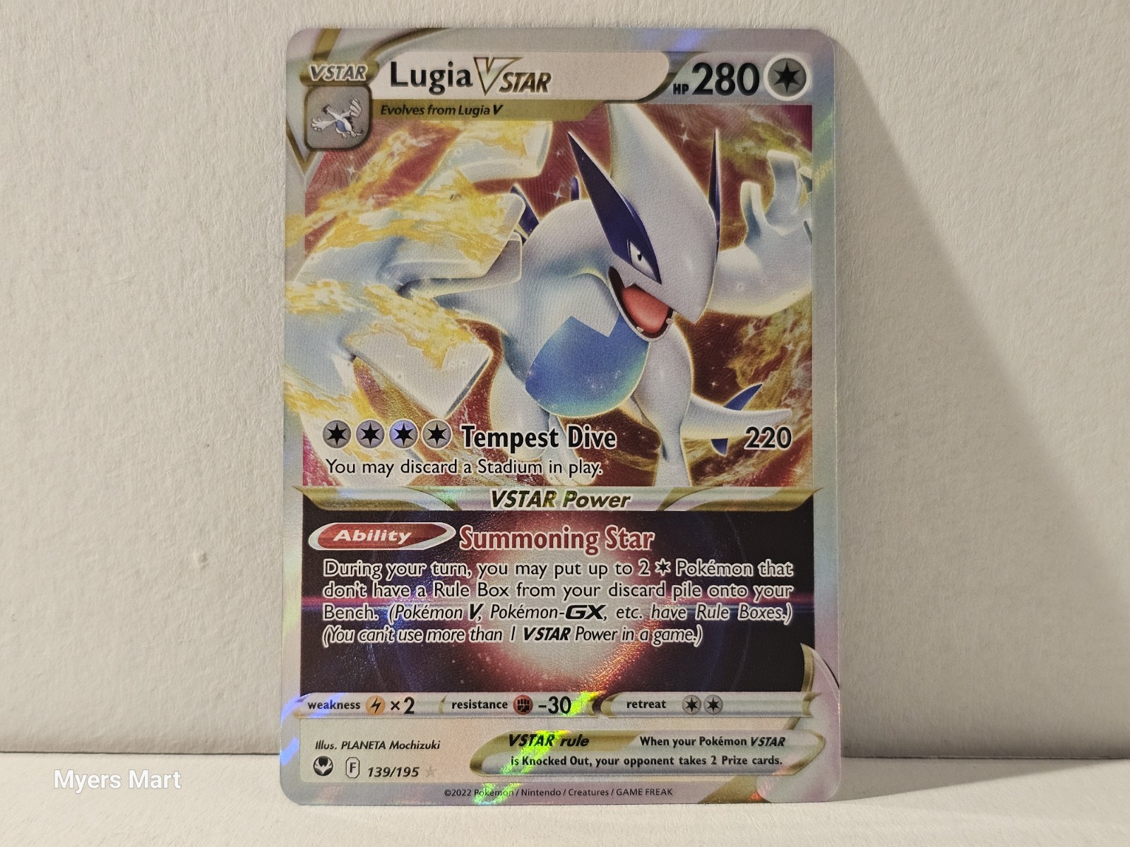 Pokemon TCG - Silver Tempest - Lugia VSTAR 139/195 - NM Card