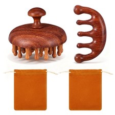 Wooden Scalp Massage Comb, Sandalwood Head Massager for Hair Growth  Relaxat...