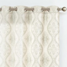 Boho Linen Curtains Living Room Embroidered Design Window Curtains Light