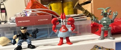Fisher-Price Imaginext Mixed Figure Lot - SpongeBob Mr Krabs Caveman Knights 