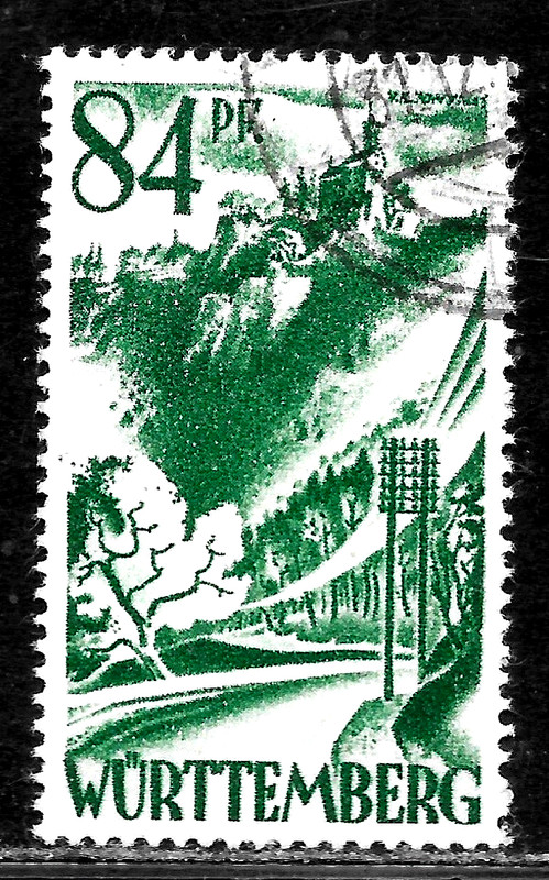 HICK GIRL-USED GERMAN/ WURTTEMBERG SC#8N12  LICHTENSTEIN  CASTLE        X4497