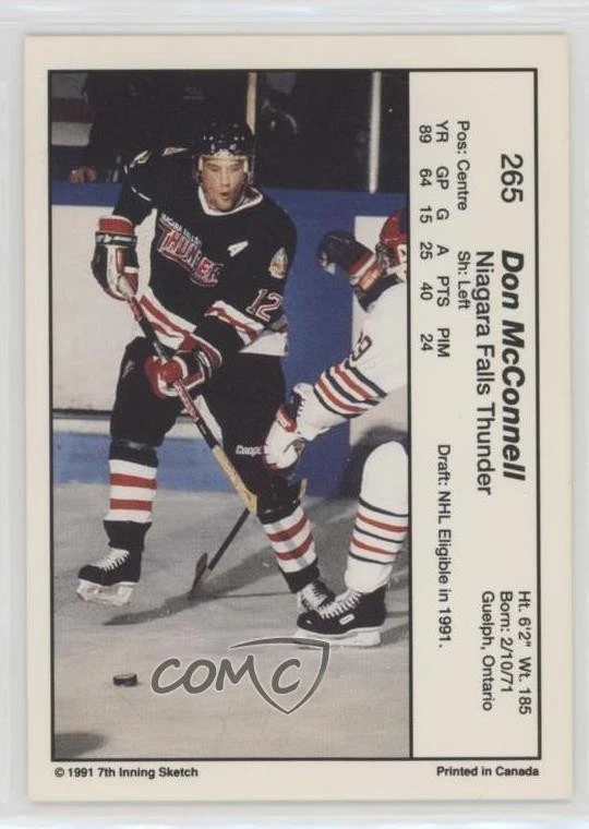 1990-91 7th Inning Sketch OHL Don McConnell #265 - Image 2 of 2