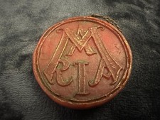a. a. Villa Linz OÖ Wachsarbeit Klosterarbeit Medaillon Medaille MARIA ? D 55 mm