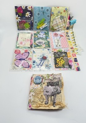 Junk Journal  Small 4x4 With Coffee Dyed Paper Plus Pocket Letter All Handmade