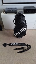 Ping Tour Golf Staff Bag Wh/Black 6-Way Divider Strap No Rainhood-HARDLY USED***