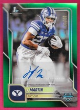 LJ MARTIN 2025 Bowman University Football 1ST GREEN REFRACTOR AUTO 49/99 BYU