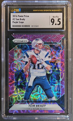 2016 Panini Prizm Tom Brady #2 Purple Scope Prizm /99 CSG 9.5 Mint