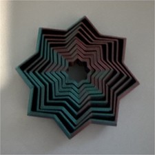 Star Shape Plastic Brain Teaser Puzzle, Teal Purple, Geometric Stackable