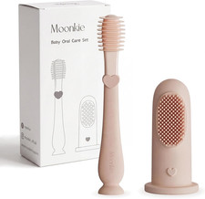 Baby Finger Toothbrush Tongue Oral Cleaner Kit for 3 Months , 2 Pcs Blush