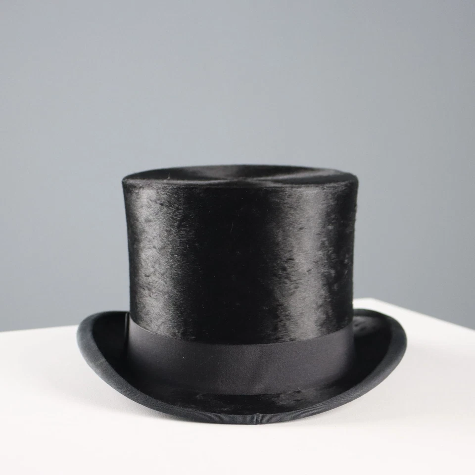 Chapeau Haut-de-Forme Vintage Feutre Italie Début du XXe Siècle Original - Photo 3/4