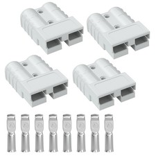 4 Pack 50 Amp Battery Quick Connect Disconnect, 6-12 Gauge, 600V, Gray, RV