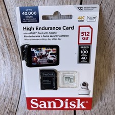 SanDisk 512GB High Endurance Video microSDXC Card with Adapter for Dash Cam