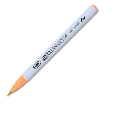 Zig Clean Color Real Brush Marker, Fluorescent Orange