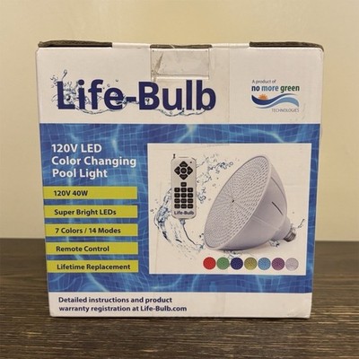 Life-Bulb RGB-W 120V 40W LED Multicolor Color Changing Pool Light Remote Control
