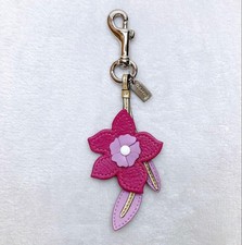 Super Mint COACH Coach Charm Key Holder Flower Pink Logo