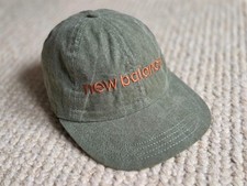 Vtg New Balance Cap 80s 90s Khaki Green Made in USA EX Cond Elastic One Size
