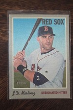 2019 Topps Heritage - Short Print J.D. Martinez #475 White Jersey, Portrait