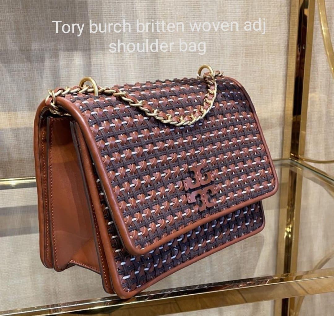 Tory Burch Britten Woven Shoulder Bag | eBay