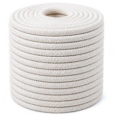 Braided White Cotton Rope 1/2 inch x 50 ft Natural Soft Utility Rope