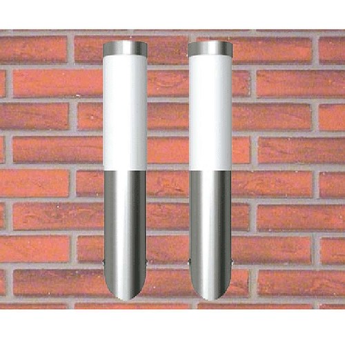 Applique Da Esterno In Acciaio Inossidabile Argento – Forma Quadrata 17.5x17.5x28 Cm, Attacco E27 Max 60W, IP44, Per Giardino E Terrazzo