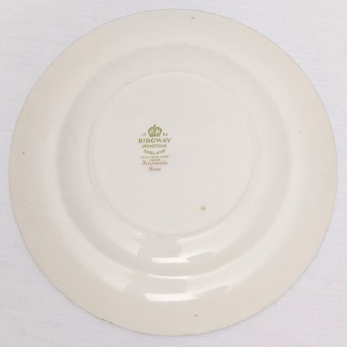 Ridgway Ironstone 5 Dinner Plates Tea Set Favourite Rose Yellow Floral Swirl Rim - Picture 4 of 16