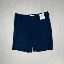 Abercrombie Kids Performance Chino Shorts Blue 15/16 Regular NWT Stretch