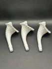 Vintage FENTON Milk Glass Hobnail Epergne Replacement White Horn - Set Of 3