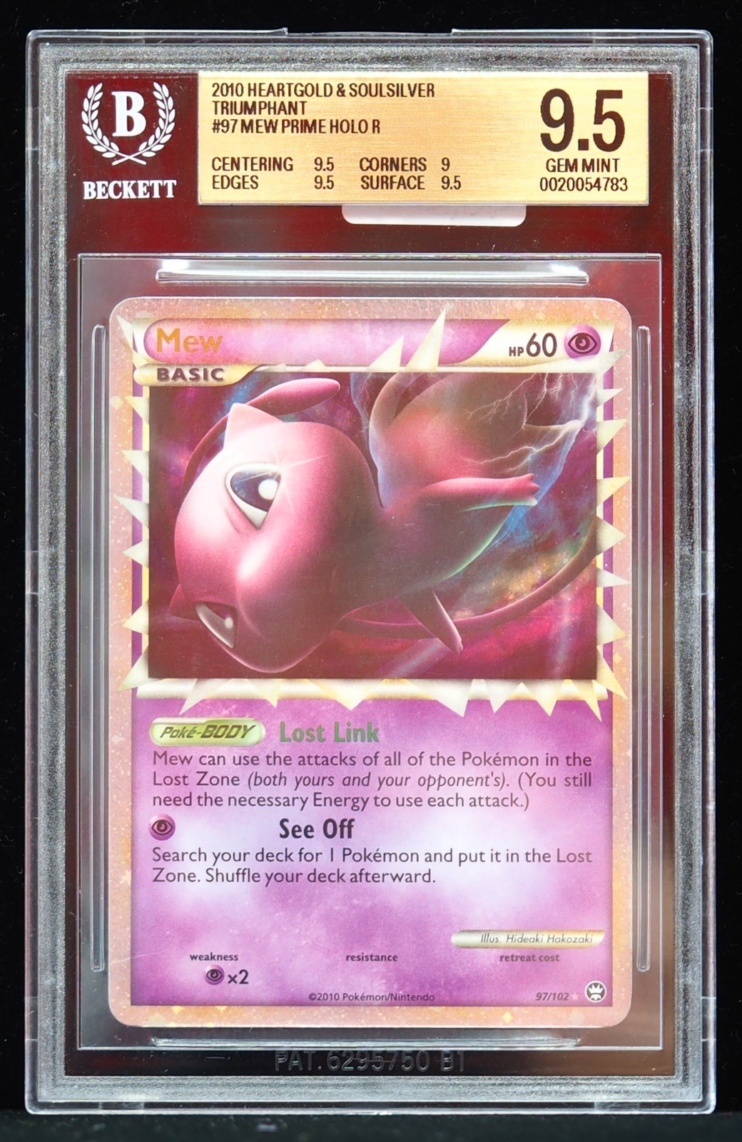2010 Mew Prime Holo #97 Triumphant BGS 9.5 Pokemon Card