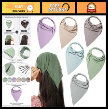 Boho Hair Scarf Headband for Women, Pretied Elastic Bandana Kerchief Accessory