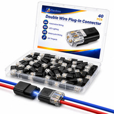 40 PCS Quick Connect Wire Connectors, No Wire Stripping - 2 Pin Double Wire Plug
