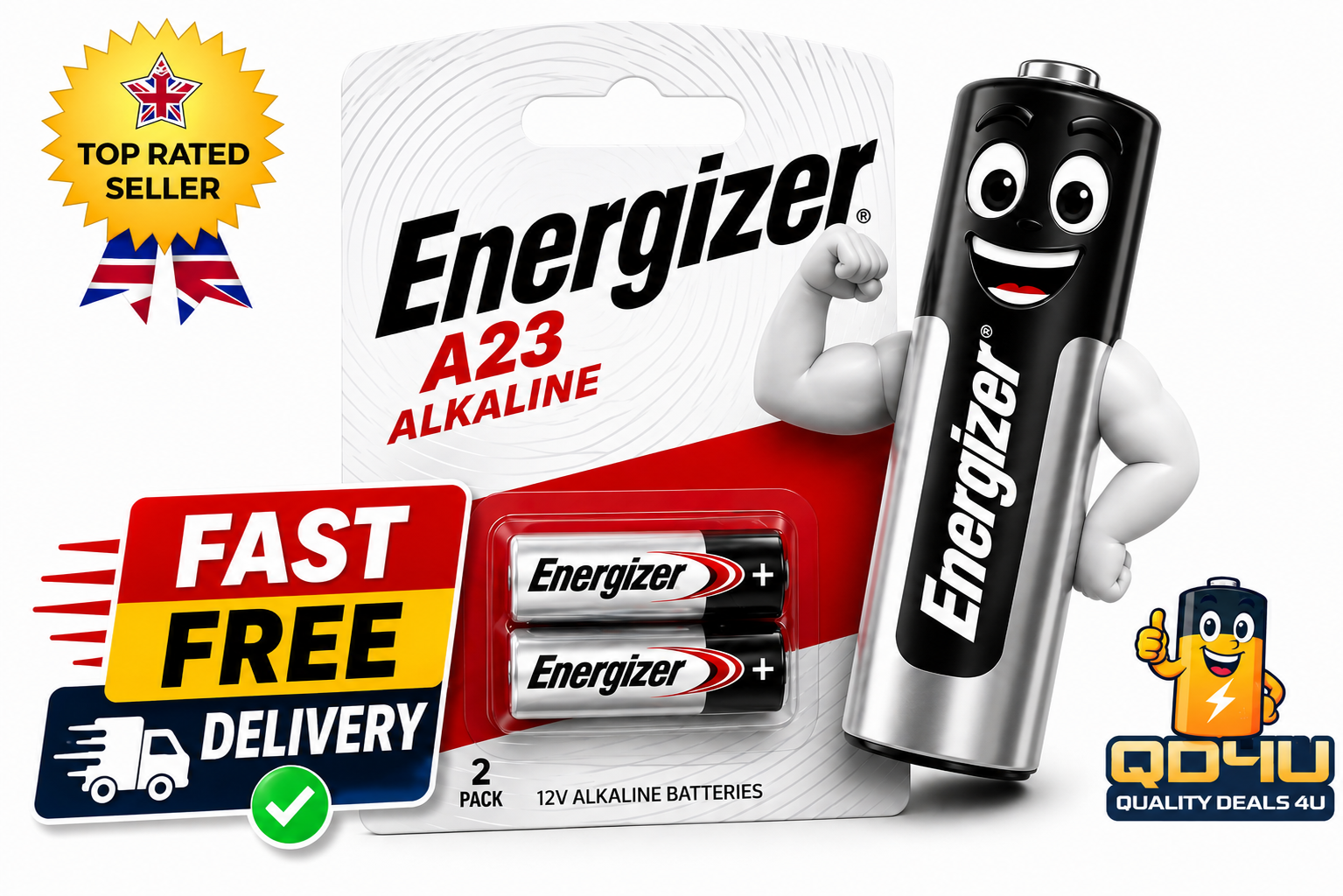 2 Pack Energizer A23 23A MN21 LRV08 12V Battery ideal for Remote Controls - Image 8