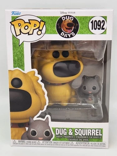 Funko Pop Dug & Squirrel Vinyl Figures Disney Pixar Dug Days 1092 Damaged Box