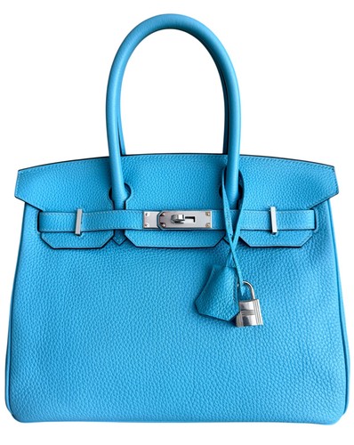 Hermes Birkin 30 Bleu du Nord Blue Togo Leather Palladium Hardware Rare