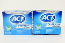 2 ACT Dry Mouth Lozenges with Xylitol Sugar-Free SOOTHING MINT 18 Pieces
