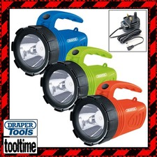 DRAPER 3W LI-ION RECHARGEABLE SPOTLIGHT TORCH 200 LUMEN BRIGHTNESS HOME CAMPING