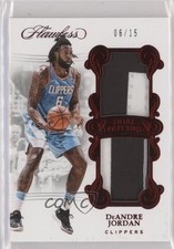 2017-18 Panini Flawless Ruby 6/15 DeAndre Jordan #DP-DJD Dual Patch 3d3