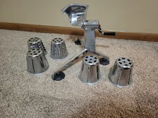 Vintage Saladmaster Food Processor Shredder 5 Cones Made in USA