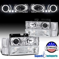 Fits 94-98 Chevy Ck C10 Tahoe Led Halo Projector Headlightsbumper Signal