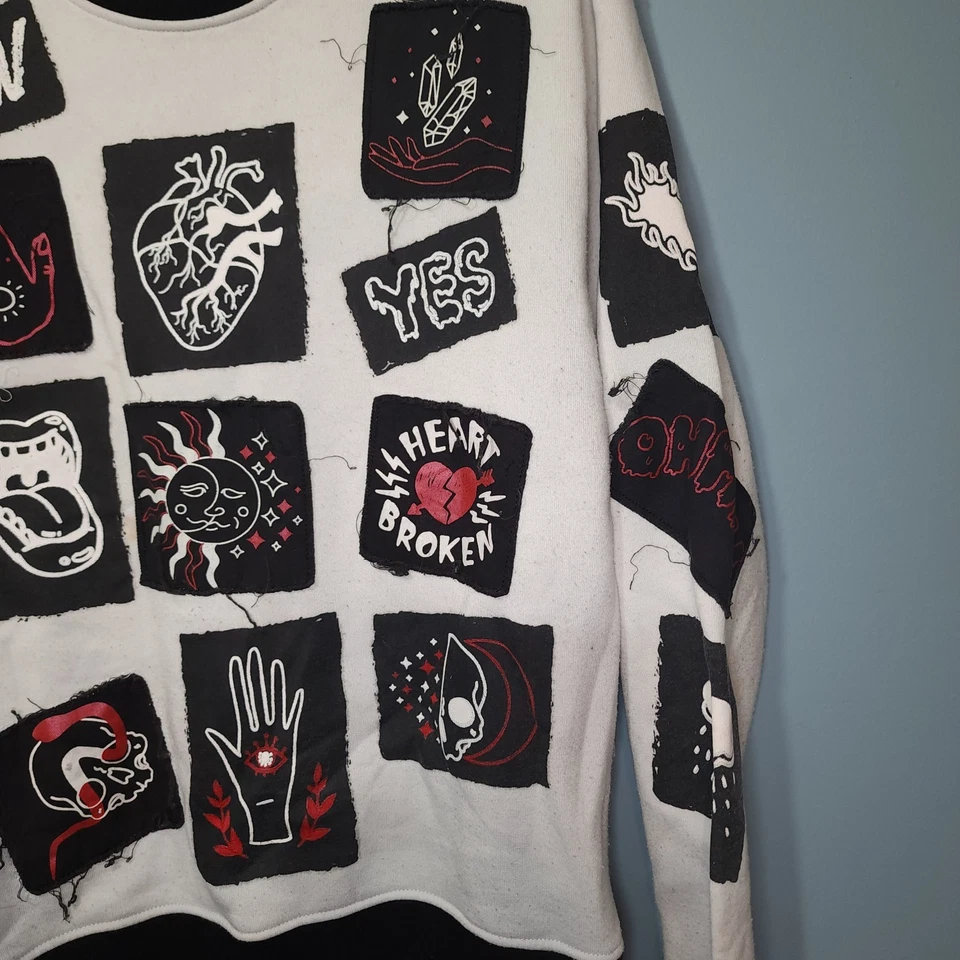 Switch Notable Sudadera Gráfica Para Hombres Manga Larga Icono Corazón Roto Talla M Foto 3 de 4
