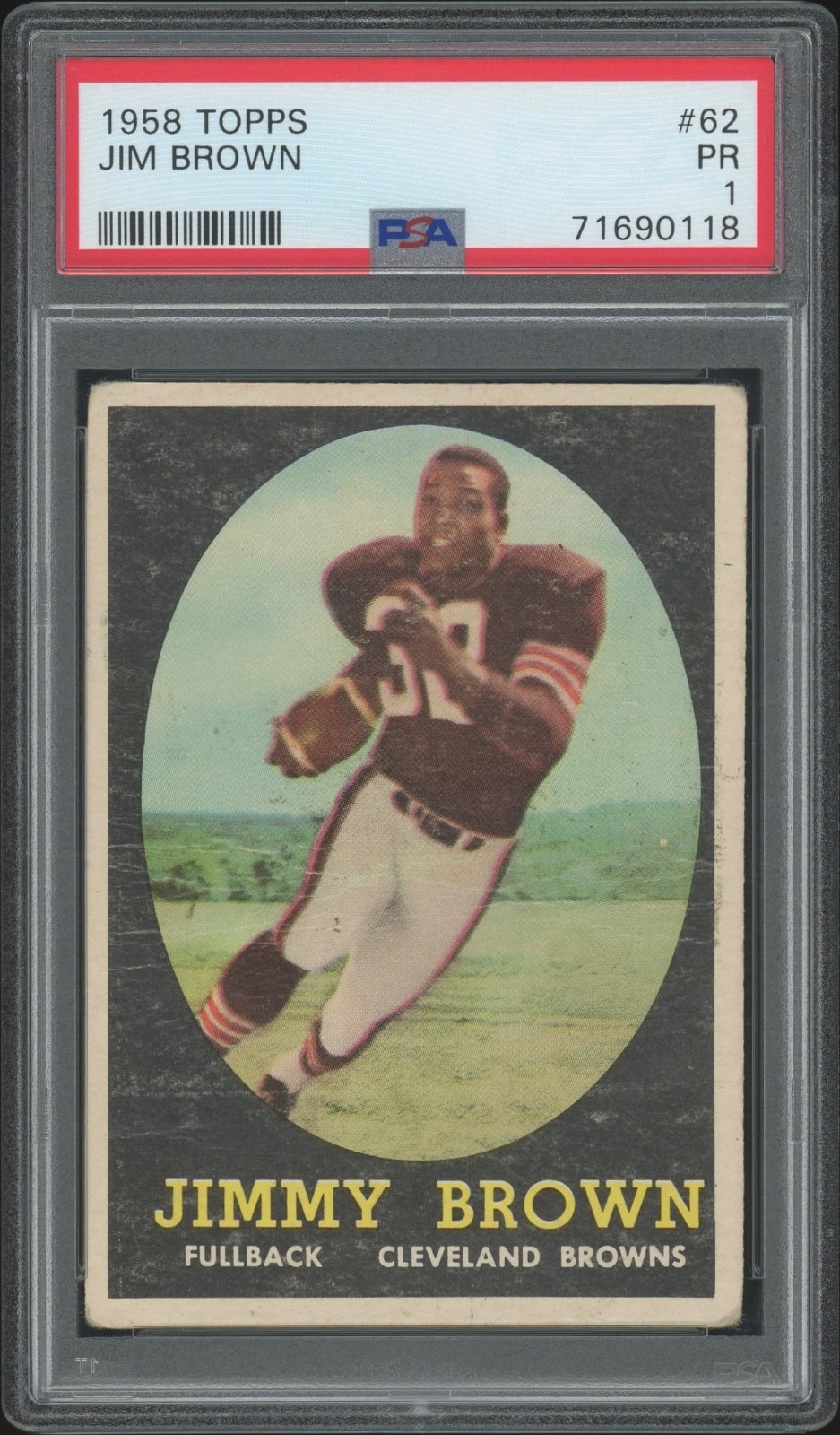 1958 Topps #62 Jim Brown RC PSA 1 - Centered