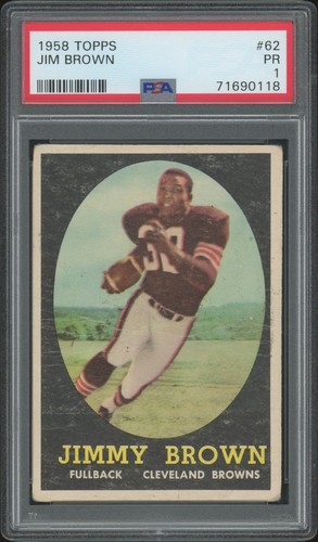 1958 Topps #62 Jim Brown RC PSA 1 - Centered