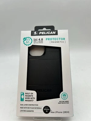 Pelican Protector iPhone 16 Case Compatible with MagSafe - Black