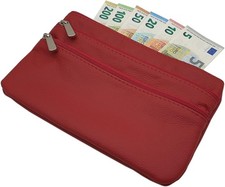Große Rindleder Banktasche Bankmappe Geldmappe Geldtasche Geldbörse Rot