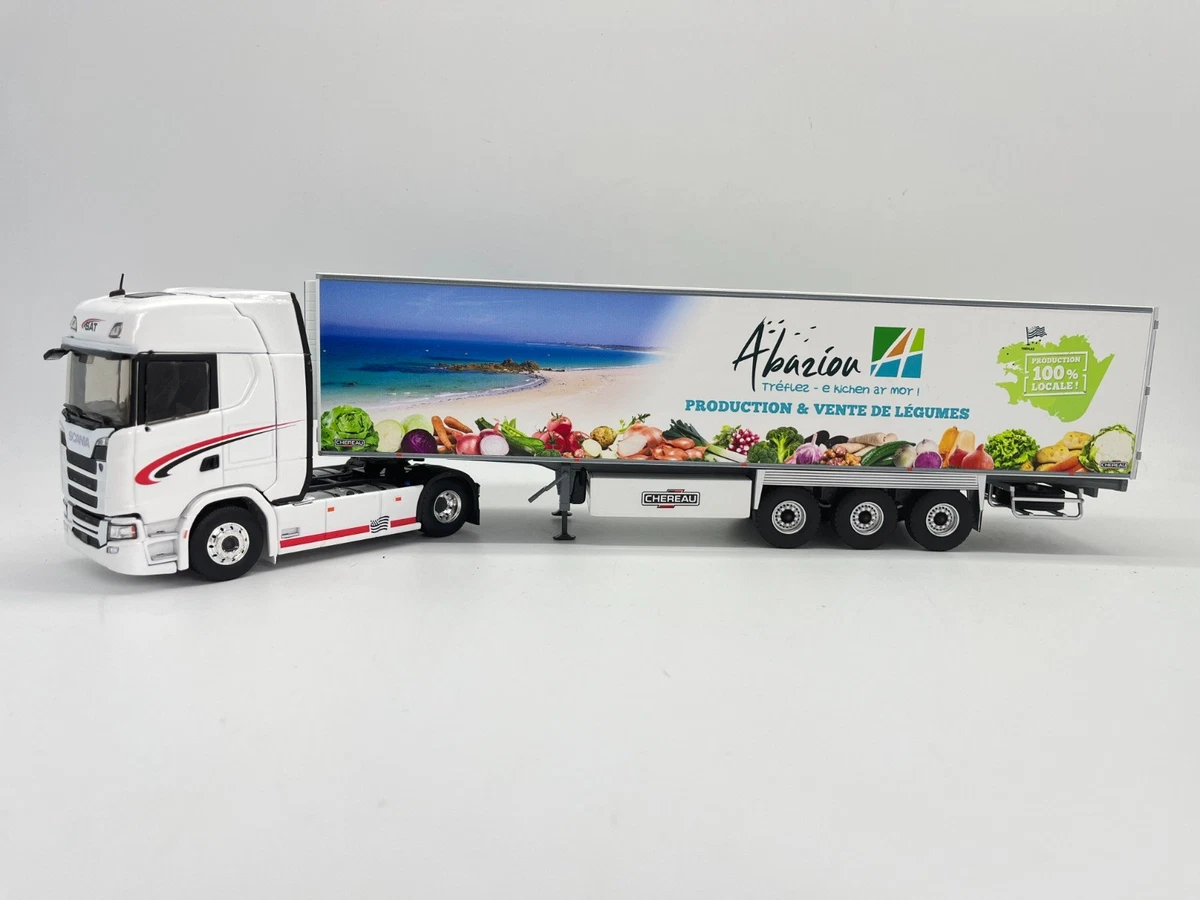 Camion avec remorque bâchée 3 essieux et transpalette société MELIS