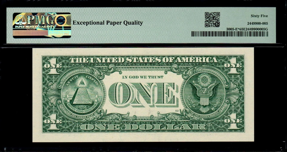 2017A $1 RICHMOND STAR NOTE PMG 65 EPQ 2nd Printing 250K Print Run Fr 3005-E* - Image 2 of 3