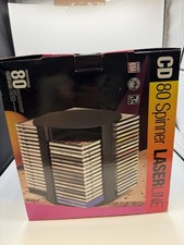 LASERLINE 80 CD Storage Spinning Carousel Rack Tower Rotating Black Round NEW!