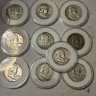 10 franklin half dollars All 90% Silver Mixed Dates Nice Coins