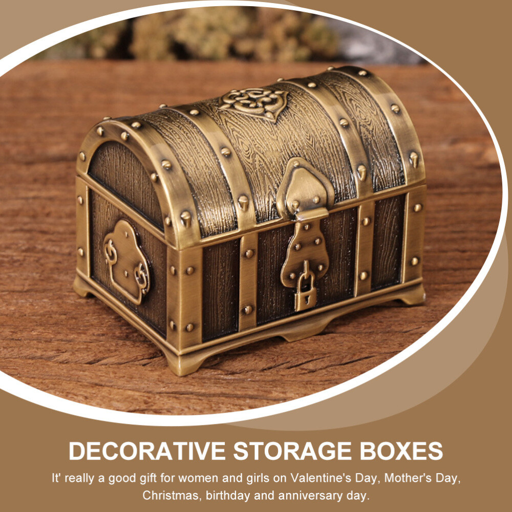 1PC Retro Treasure Case Antique Metal Box Retro Metal Box Vintage