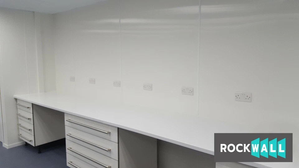 ROCKWALL 8 x 4 solid PVC Hygienic Cladding Plastic wall sheets in white  - Image 4 of 4